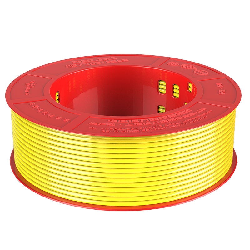 德力西(DELIXI)电线 BV4单芯铜线 家装用 100米 黄色 BV4mm DEZC-BV4Y100m/卷
