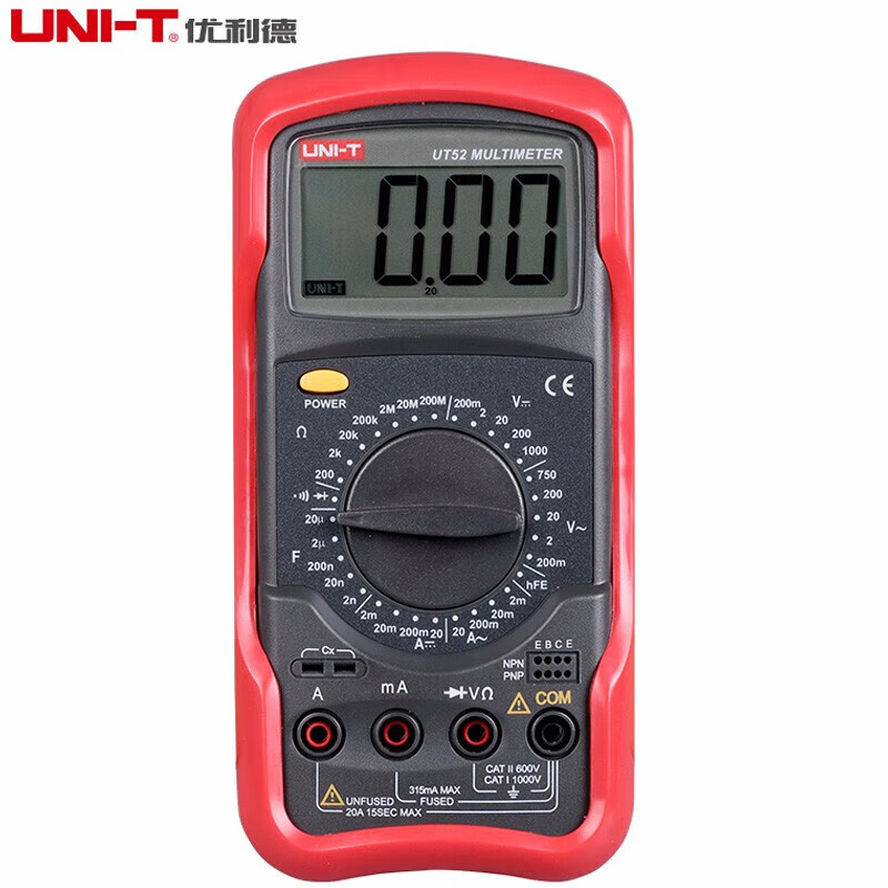 优利德（UNI-T）UT52 数字万用表 高精度手持式电工万能表 多功能大屏数显电流表 UT52/台