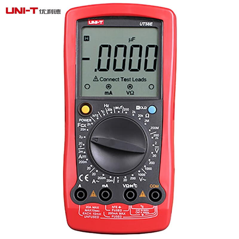 优利德（UNI-T）UT58E 大屏数字万用表 手持式数显万能表 四位半高精度 防烧防误测 UT58E/台