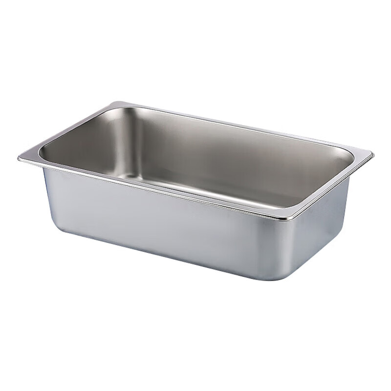 彩塘智造 不锈钢份数盆食堂餐台打菜盆盛菜深盘方盘装菜盒餐厅分菜盆 1/1份数盆53*32.5*15cm 1/1 53*32.5*15cm/个