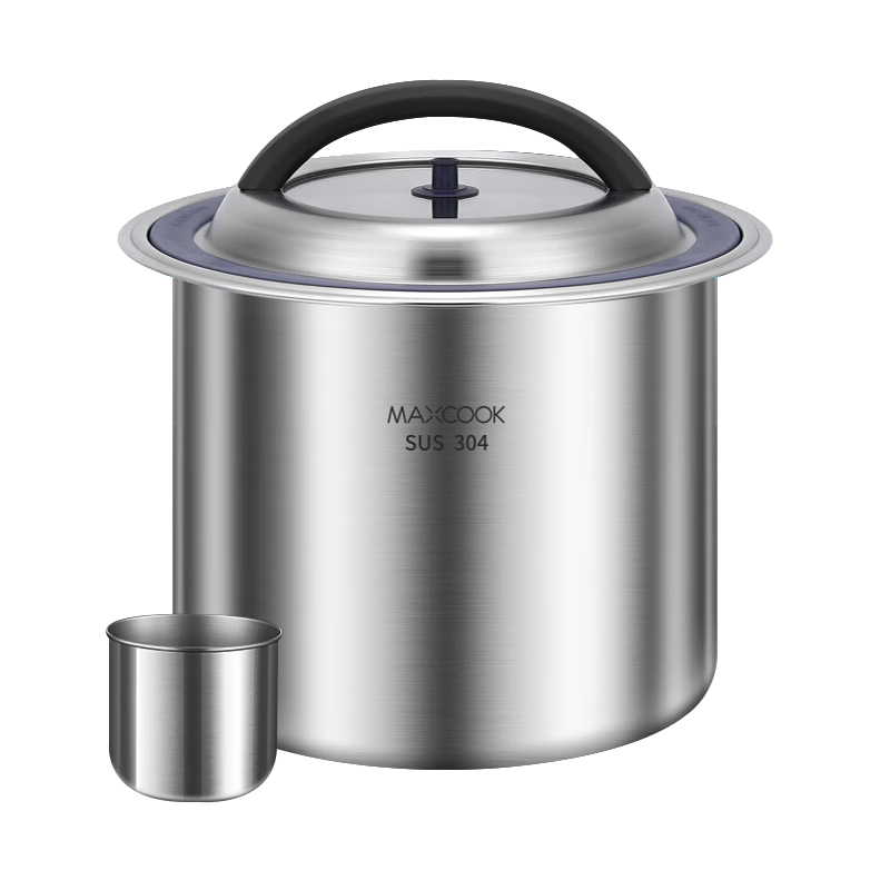 美厨（maxcook）米桶米箱储存罐 304不锈钢杂粮密封储物桶装米米缸10KG MCX5264 304不锈钢密封米桶储物桶/个