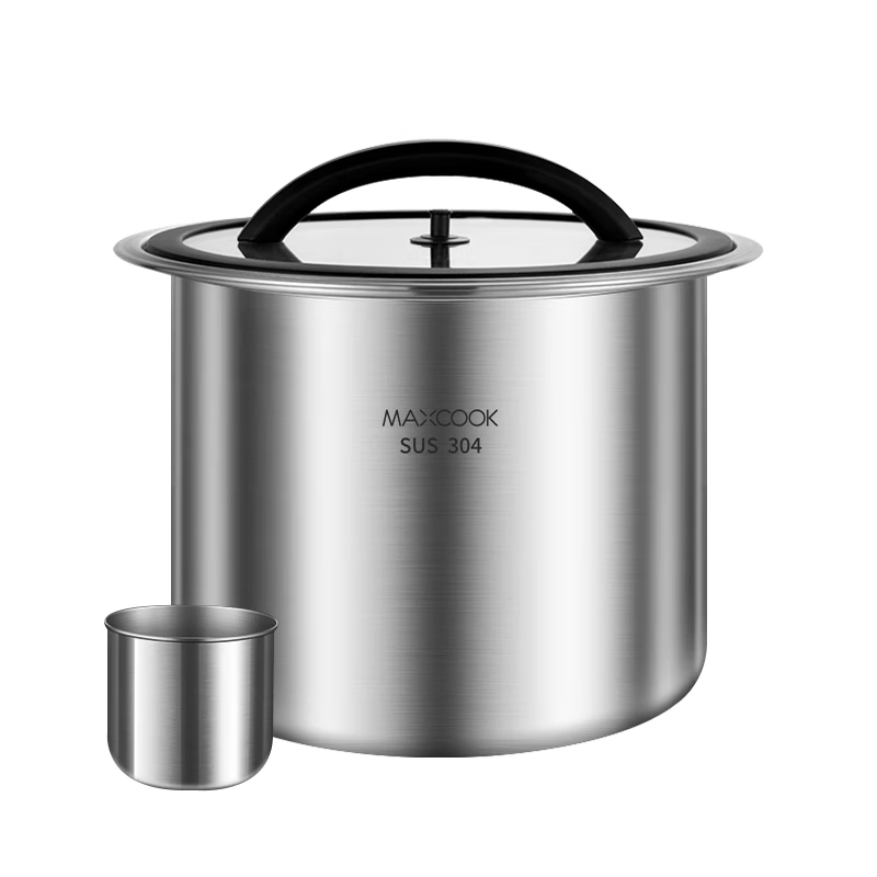 美厨（MAXCOOK）米桶米箱储存罐 304不锈钢杂粮密封储物桶装米米缸6KG MCX7633 304不锈钢米桶储物桶/个