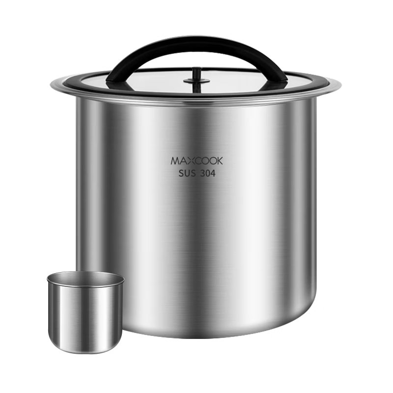 美厨（maxcook）米桶米箱储存罐 304不锈钢杂粮密封储物桶装米米缸12.5KG MCX6001 304不锈钢米桶储物桶/个