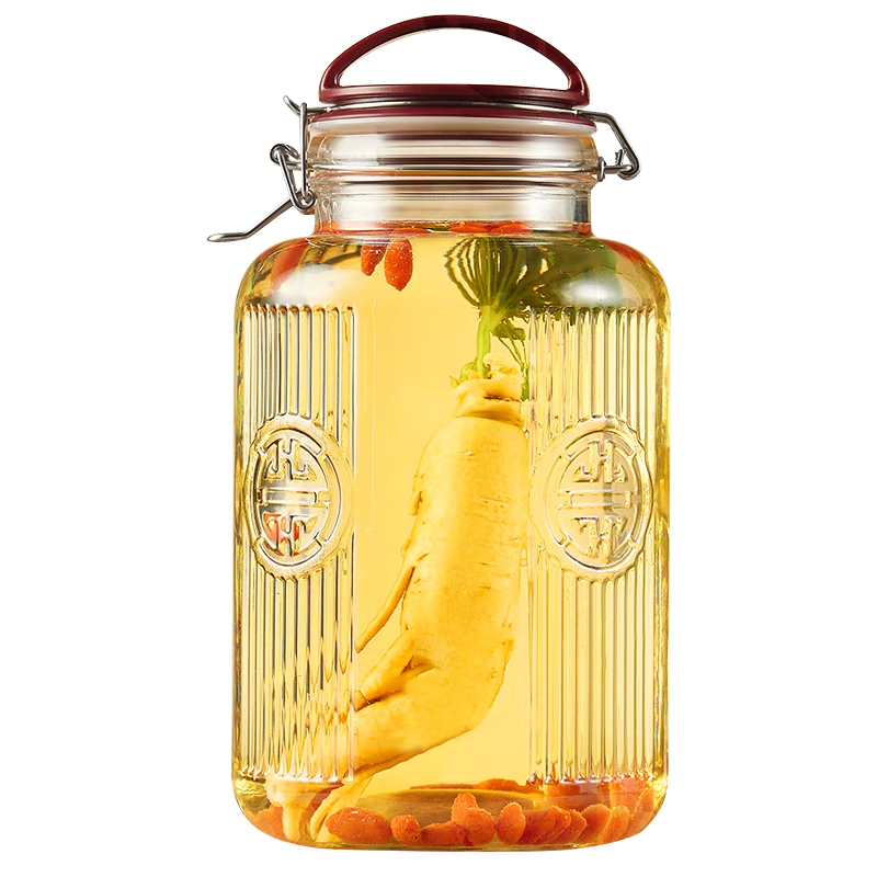 美厨（maxcook）泡酒瓶泡酒坛玻璃泡菜坛子密封罐家用酿酒密封药酒罐10斤MCTC0647 泡酒瓶泡酒坛/个