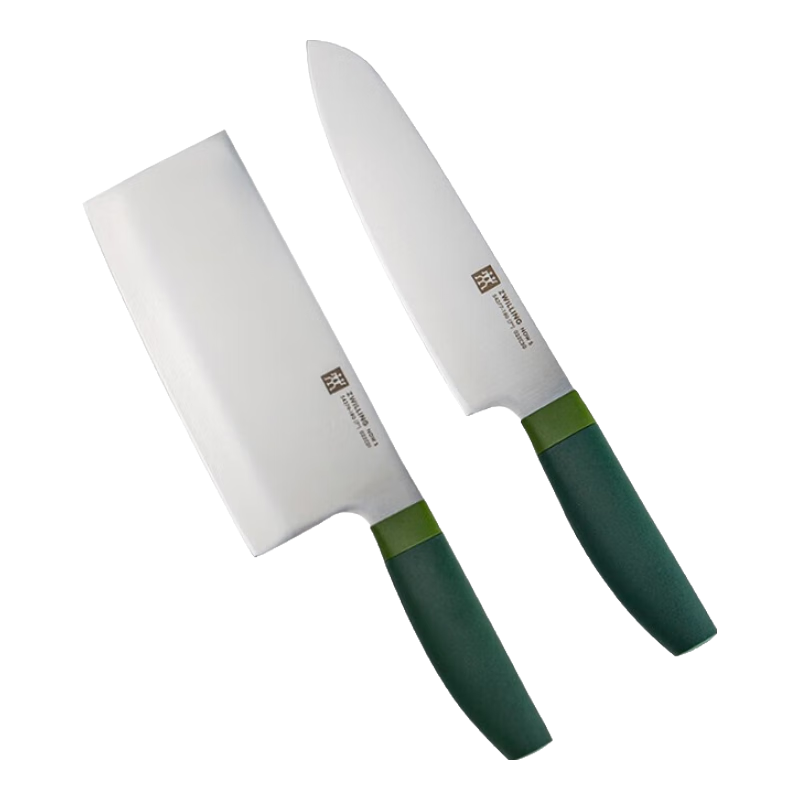 双立人（ZWILLING）切菜刀水果刀厨具家用切片刀熟食刀砍骨刀厨房用具NOW S 中片+多用刀（青柠绿）2件套 刀具套装/套