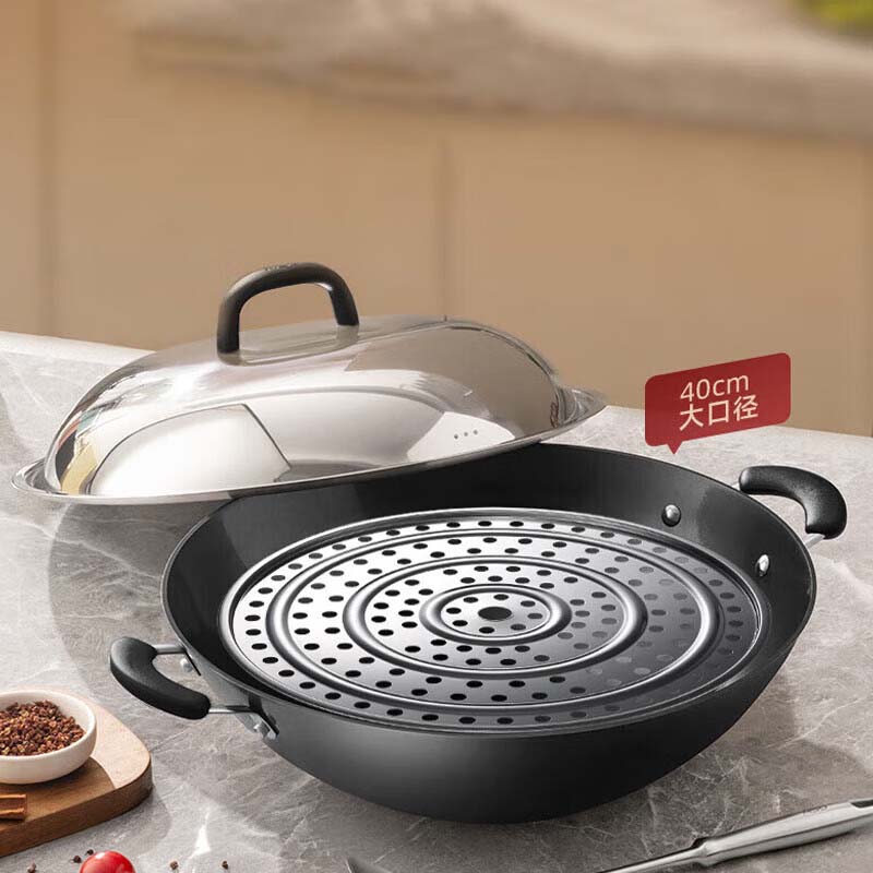 爱仕达/ASD CF40B1Q 爱仕达（ASD）CF40B1Q 40cm 铸铁 炒菜锅 黑色 （计价单位：个） CF40B1Q