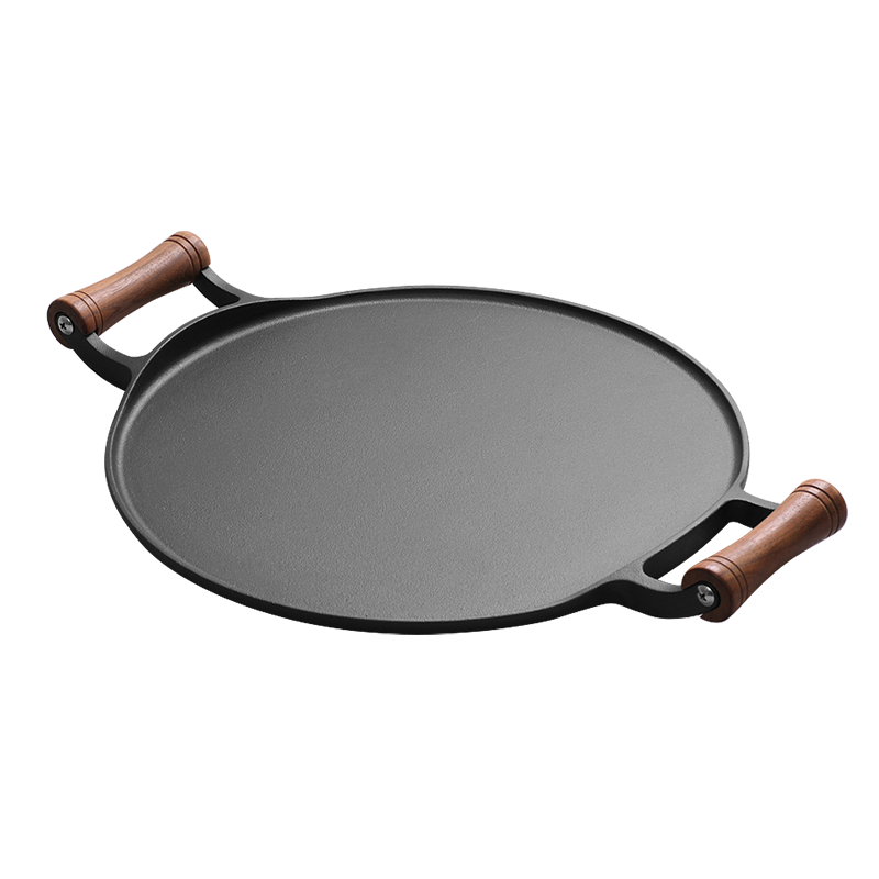 典匠铸铁无涂层不易粘早餐煎饼烙饼煎蛋锅平底锅煎锅32cm双木柄煎饼锅 典匠32cm双木柄煎饼锅/个