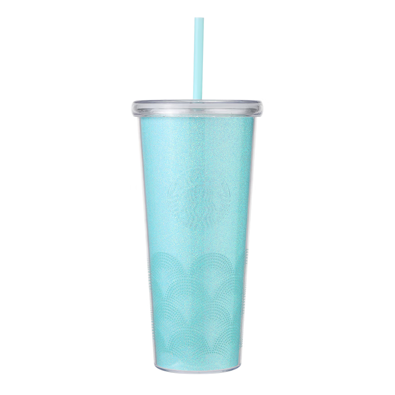 星巴克（Starbucks）星巴克青雾梦影款双层吸管杯咖啡杯710ml(企业）圣诞礼物 塑料杯/个