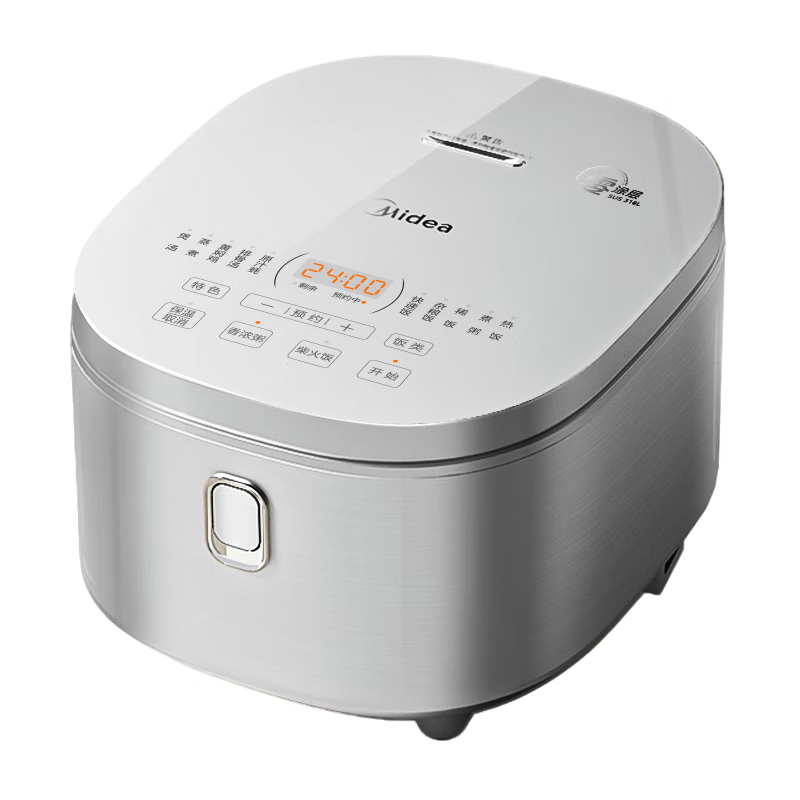 美的（Midea）电饭煲 0涂层电饭锅4升 316L不锈钢内胆3-4人家用多功能无涂层微压智能预约MB-RE476S MB-RE476S/台