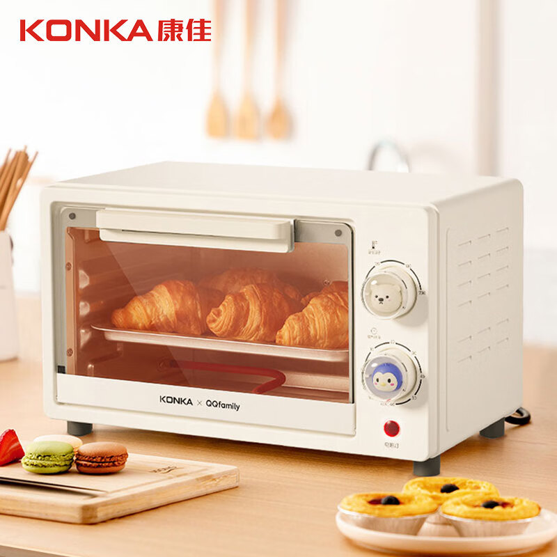 康佳（KONKA）QQ family联名款家用多功能迷你小烤箱10L家用容量 烘焙烤蛋挞蛋糕定时精准控温KDKX-0110-QQ KDKX-0110-QQ/台