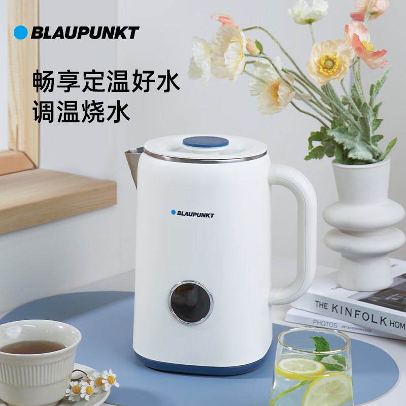 蓝宝蓝宝电热水壶家用1.7L大容量双层防烫烧水壶食品级304不锈钢煮水壶 1.7L 智能触控电热水壶 BP-DRSH08/个