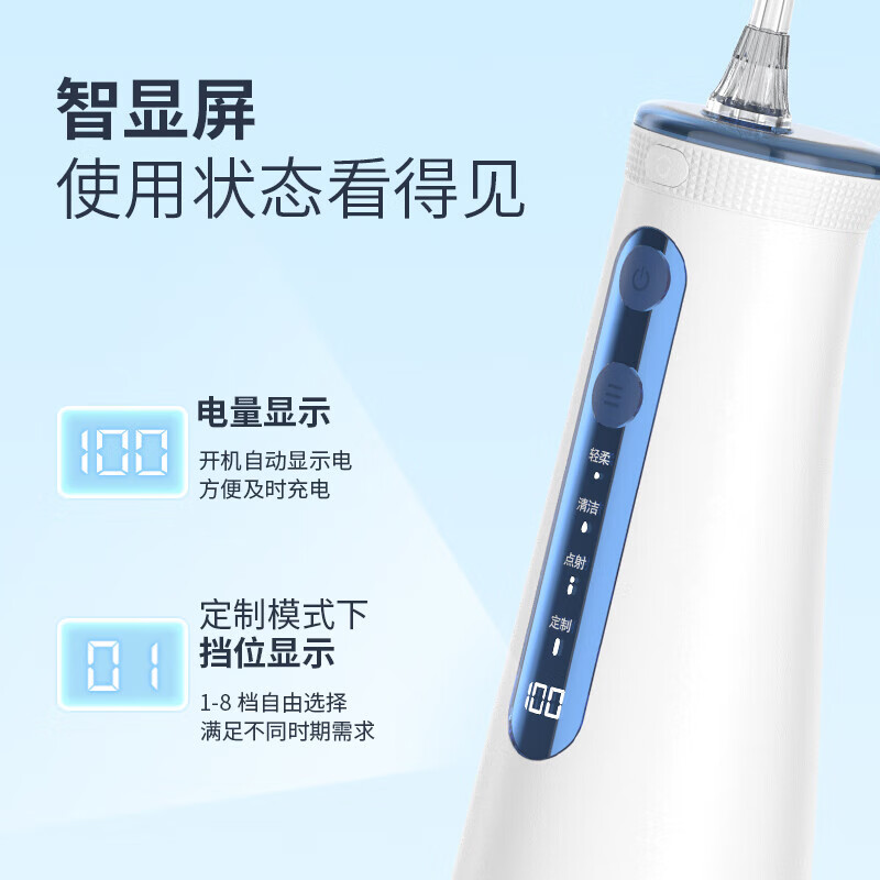 博皓 冲牙器手持立式洗牙器声波微气泡水牙线5025pro（原5002升级版）天空蓝 5025Pro/个