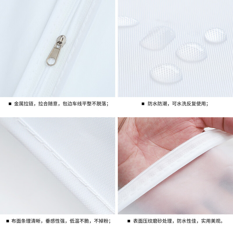 沐家（MUJIA）防尘罩衣服风衣收纳袋羽绒服连衣裙挂衣罩平面正开特大号5个装 平面防尘罩正开60*120/包