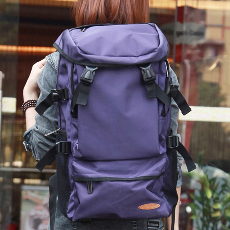 Landcase背包双肩包男大容量旅行包多功能登山包户外运动包女8051紫色小号 旅行包/个
