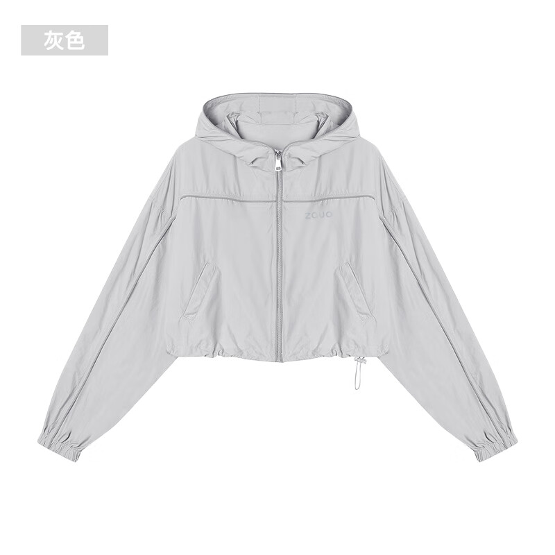 zauo防晒套装高街版轻薄女防晒服上衣 灰色 M 24003SWM/件