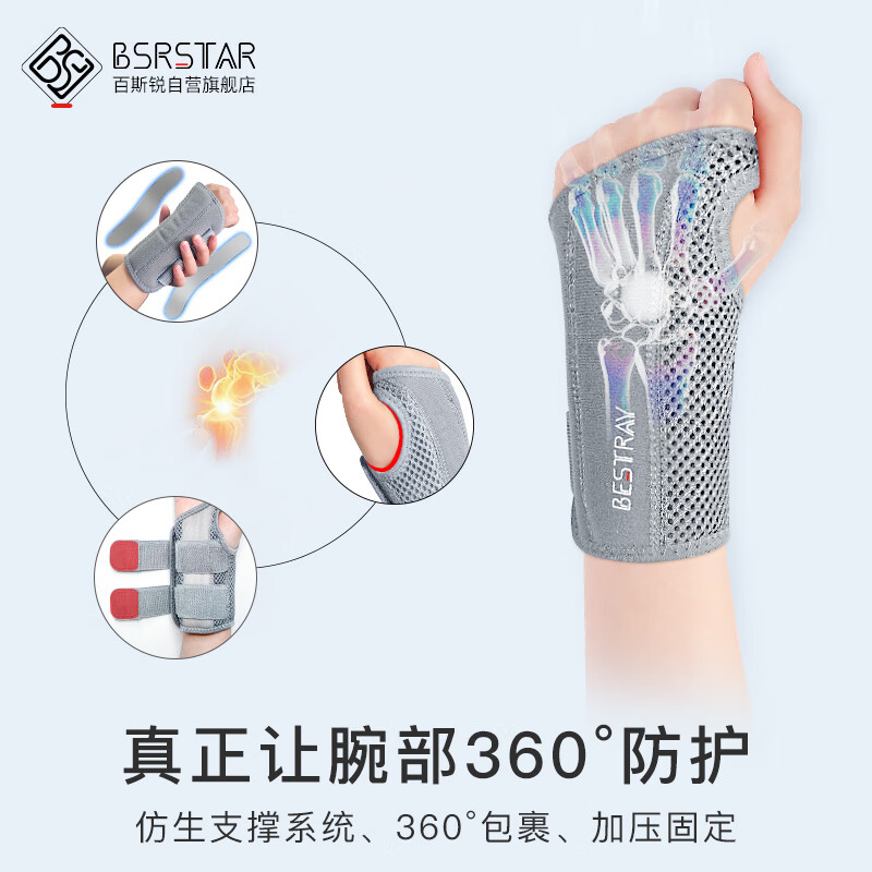 百斯锐tfcc护腕防扭伤腱鞘固定炎腕关节支具骨折护损伤手腕医用康复护具 WS01/个