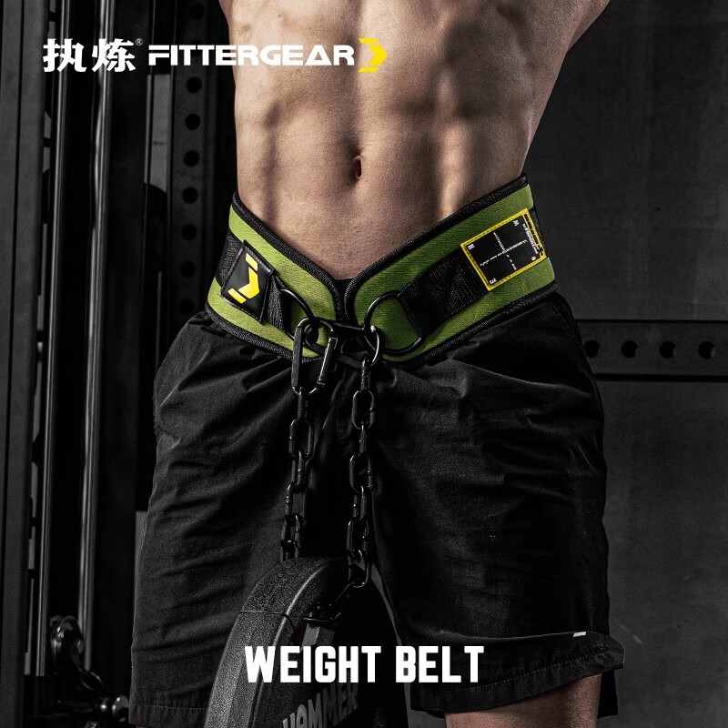 FITTERGEAR执炼引体向上深蹲负重腰带腰部训练铁链健身房杠铃片加重 军绿色 护腰/条