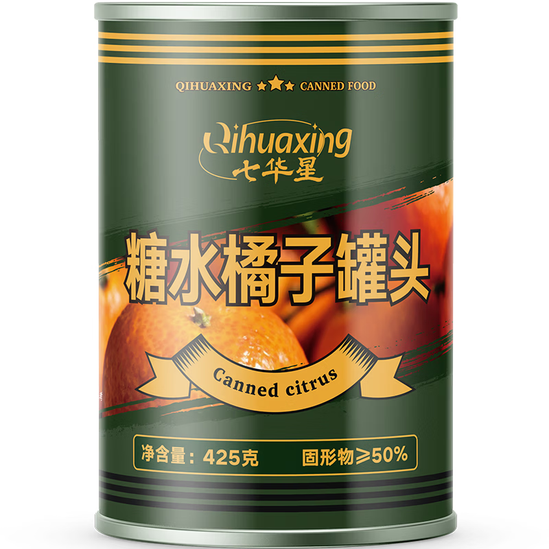 七华星方便即食水果罐头口粮家庭储备户外应急囤粮 糖水橘子425g*1罐 //罐