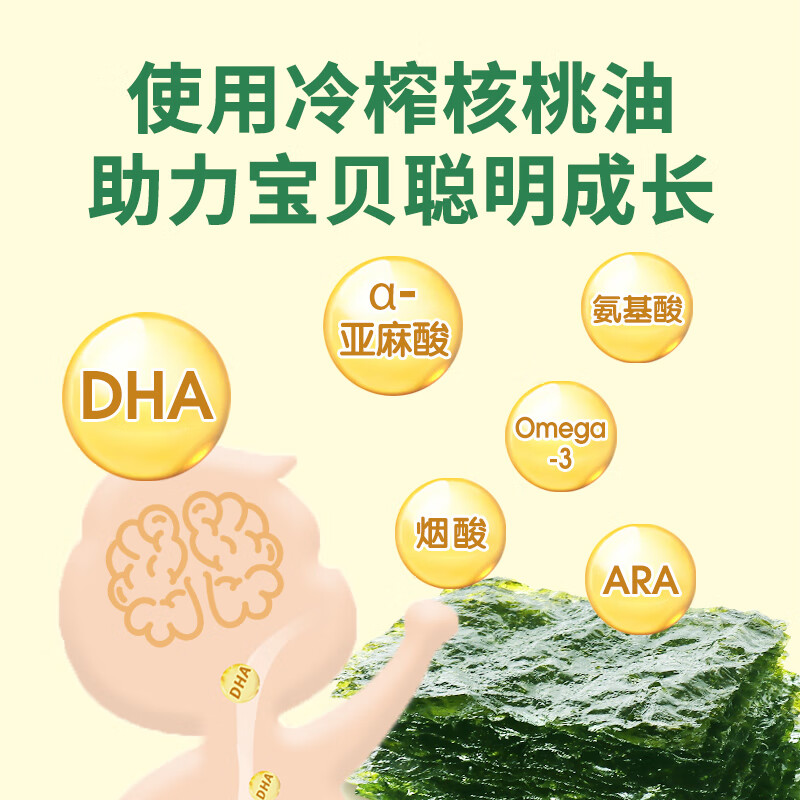 玄谷村核桃油海苔片4.5g *3包 零0添加剂紫菜包饭脆片 休闲零食小吃 玄谷村 零0添加剂 儿童成长海苔13.5g/包（4.5g*3）/袋