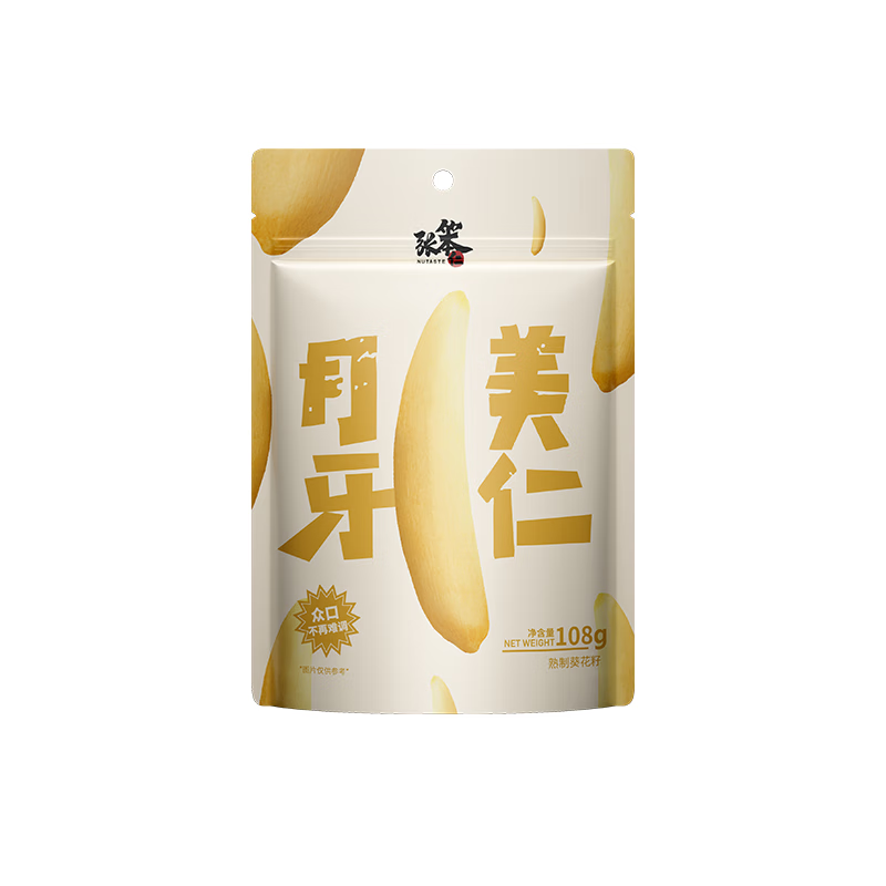 张笨仁月牙美仁多味瓜子108g五香大颗粒新疆牙签瓜子坚果葵花籽零食年货 108g/袋