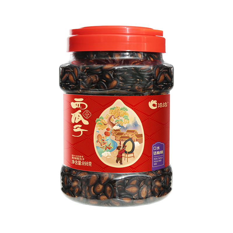 洽洽 桶装口水话梅味西瓜子898g*1罐量贩装坚果炒货办公室休闲零食 洽洽桶装西瓜子898g/罐