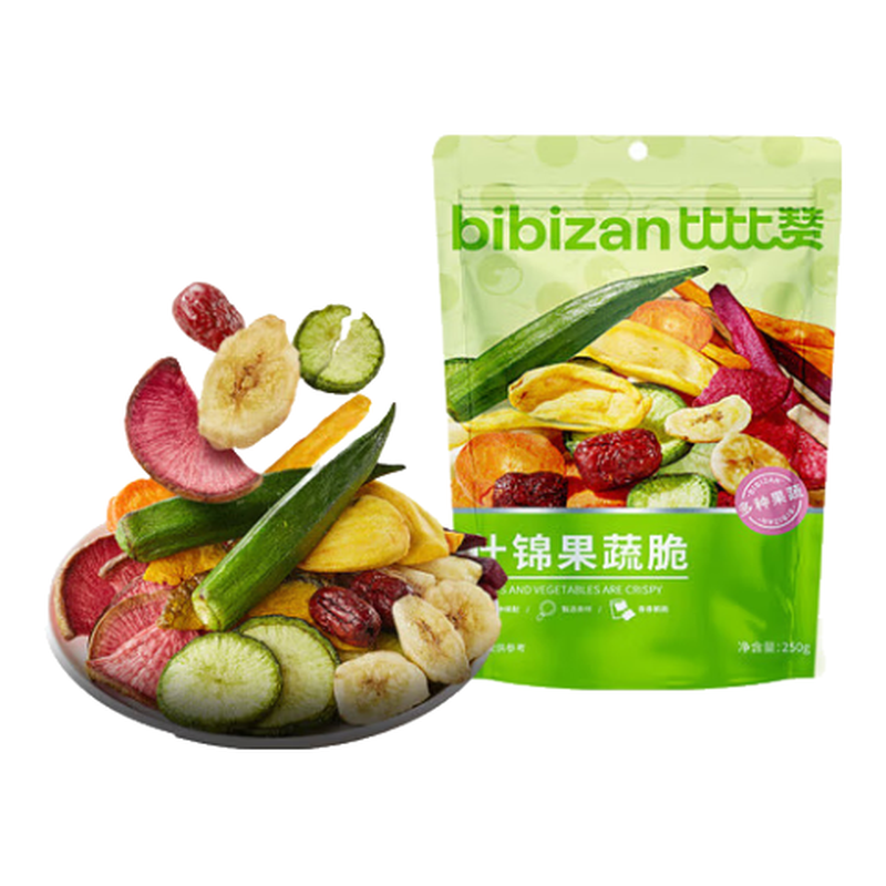 比比赞（BIBIZAN）综合什锦果蔬脆520g 约16种蔬菜干果干脆片秋葵袋装休闲零食品 综合果蔬脆/袋