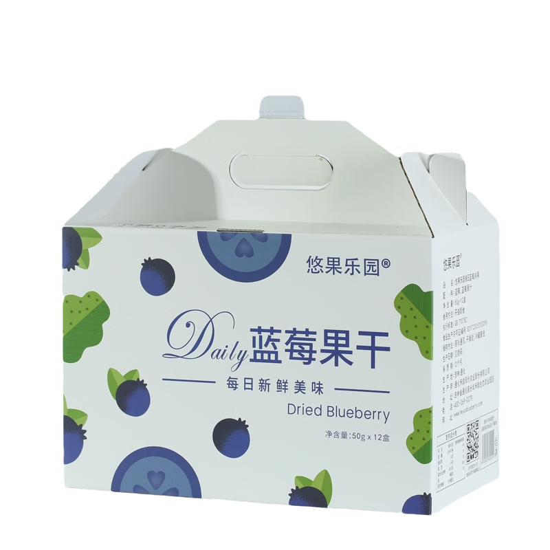 悠果乐园蓝莓干无添加剂不加糖油果干600g/12盒零食整箱装送礼礼盒年货 1-50-12/箱