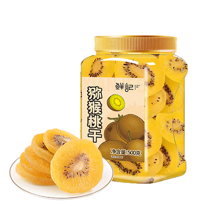 鲜记 猕猴桃干500g/罐 奇异果干 黄心猕猴桃年货 蜜饯果脯 休闲零食 猕猴桃干/罐
