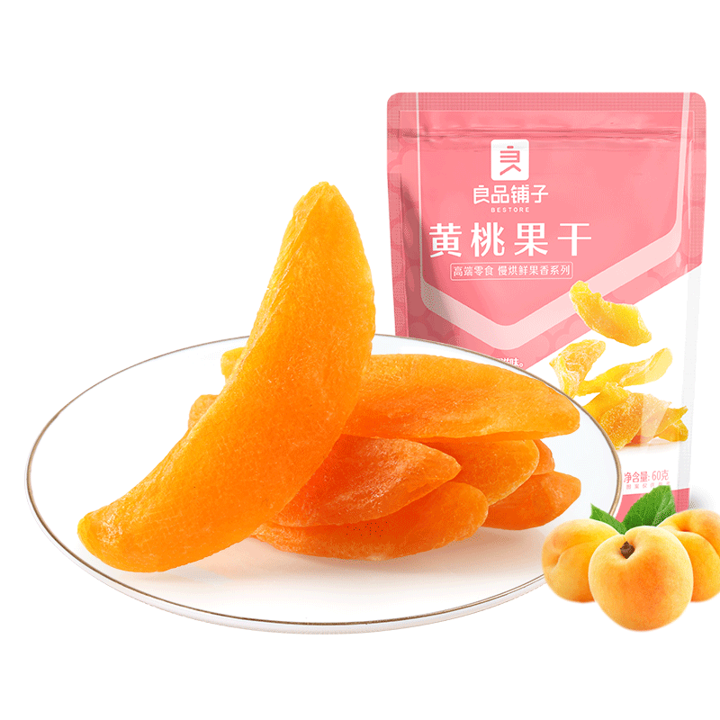 良品铺子 黄桃果干60g 休闲零食蜜饯果干果脯黄桃水果干小吃 黄桃果干60g/袋