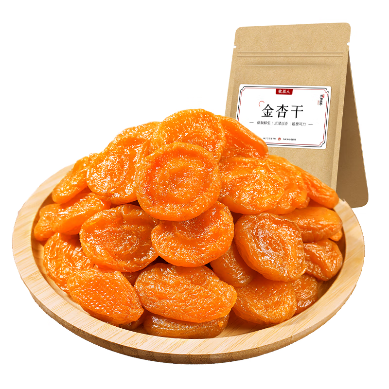 牧果人无核金杏干100g 天然金杏子杏肉无吊干杏肉厚软糯酸甜休闲零食 金杏干100g/袋