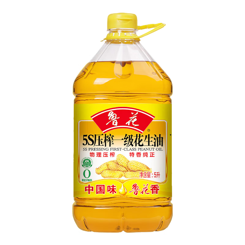 鲁花 食用油 5S 压榨一级 花生油 5L 花生油/桶