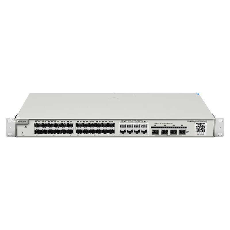 锐捷（Ruijie）24口光纤交换机千兆二层网管汇聚 RG-NBS3200-24SFP/8GT4XS 万兆光口上联 企业办公组网交换机 RG-NBS3200-24SFP/8GT4XS/台