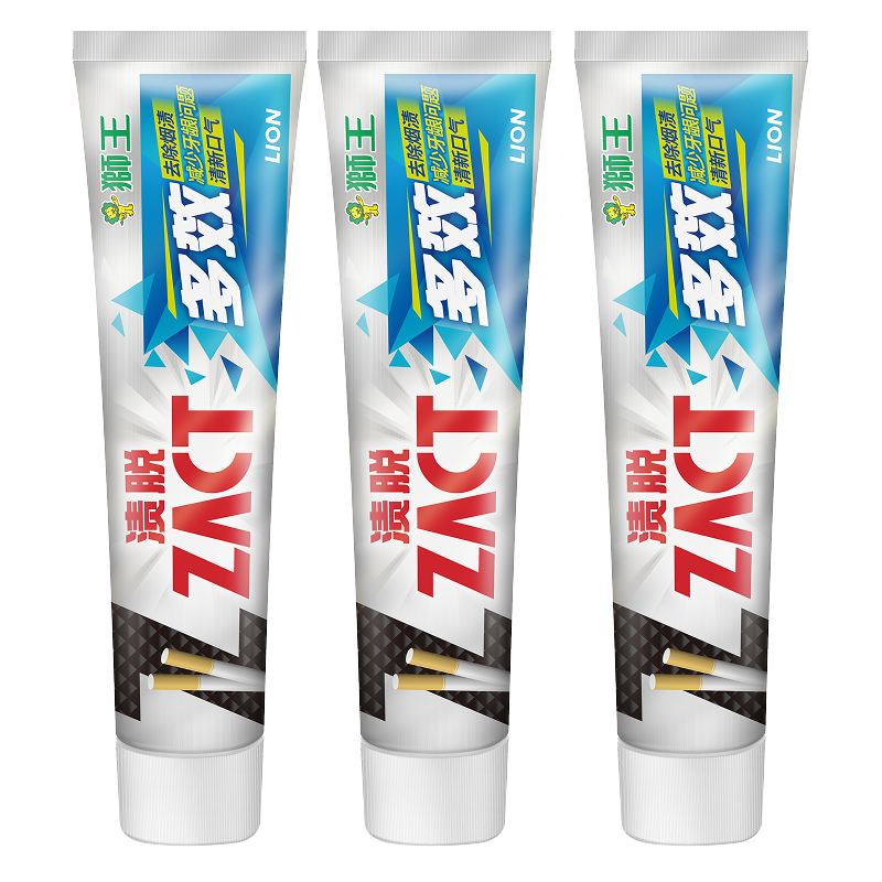 狮王（Lion）ZACT渍脱多效牙膏150g*3去烟渍去黄护龈美白牙膏自营 狮王渍脱牙膏/套
