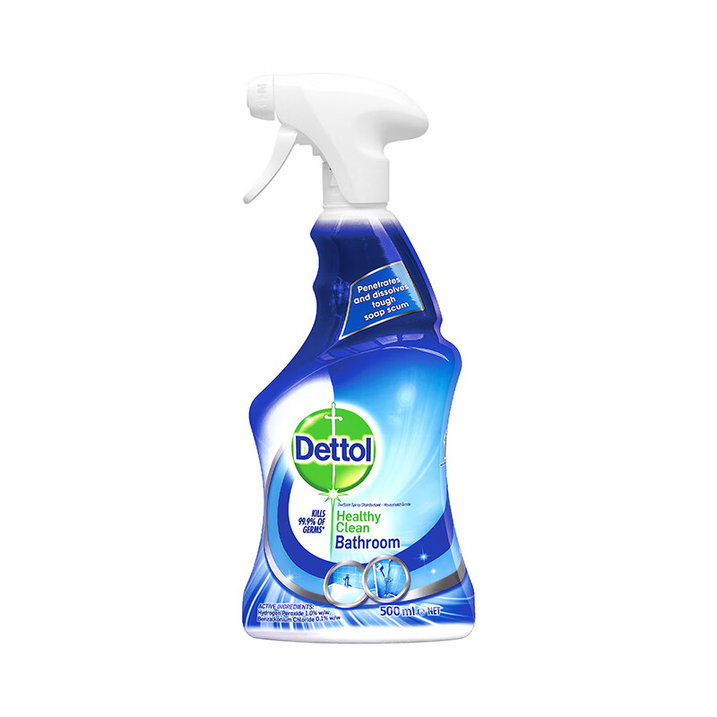 滴露 Dettol浴室清洗剂去污除水垢卫生间清洁除菌消毒喷雾500ml*2瓶 消毒喷雾500ml*2瓶/瓶